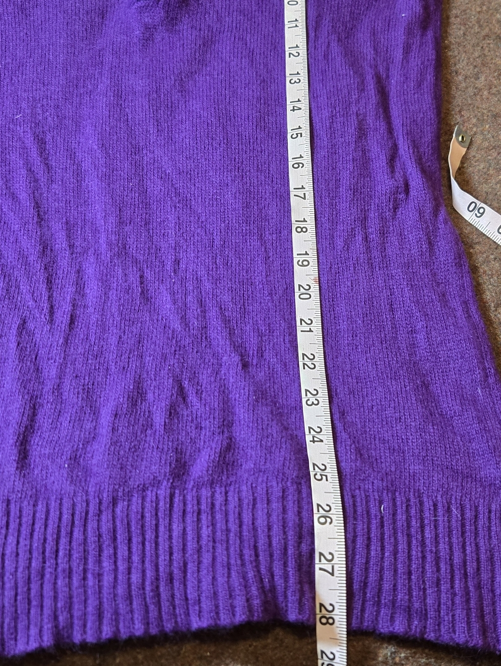 Vibtage Charter Club Lamb Wool & Rabbit Hair Long Sweater Medium Goldtone Button - Picture 8 of 9